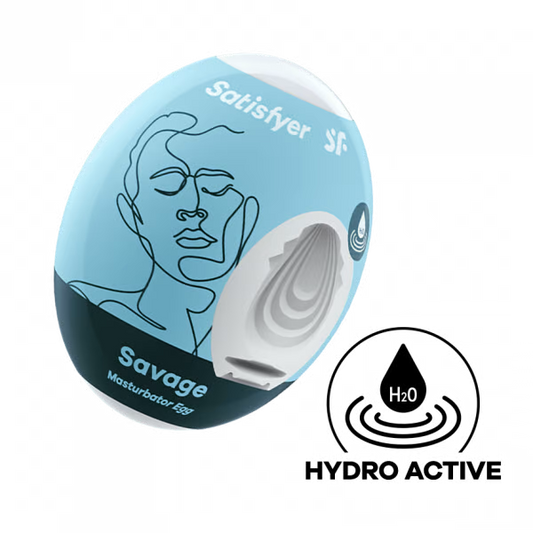 Masturbator Egg Single (Savage) Light Blue 