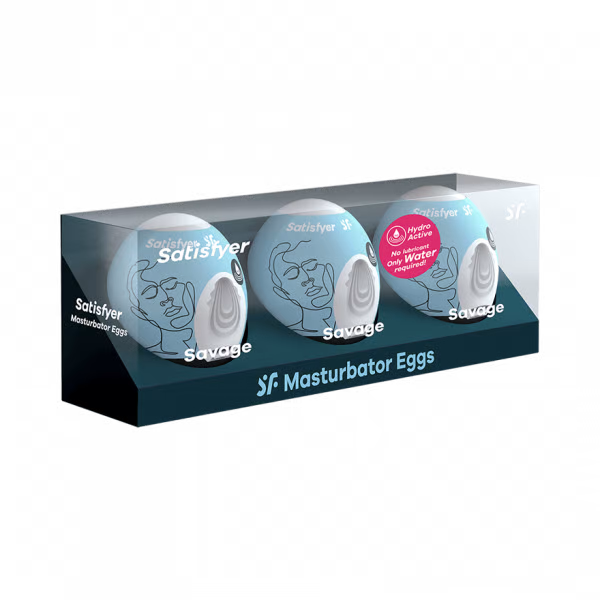 Masturbator Egg 3er Set (Savage) Light Blue 