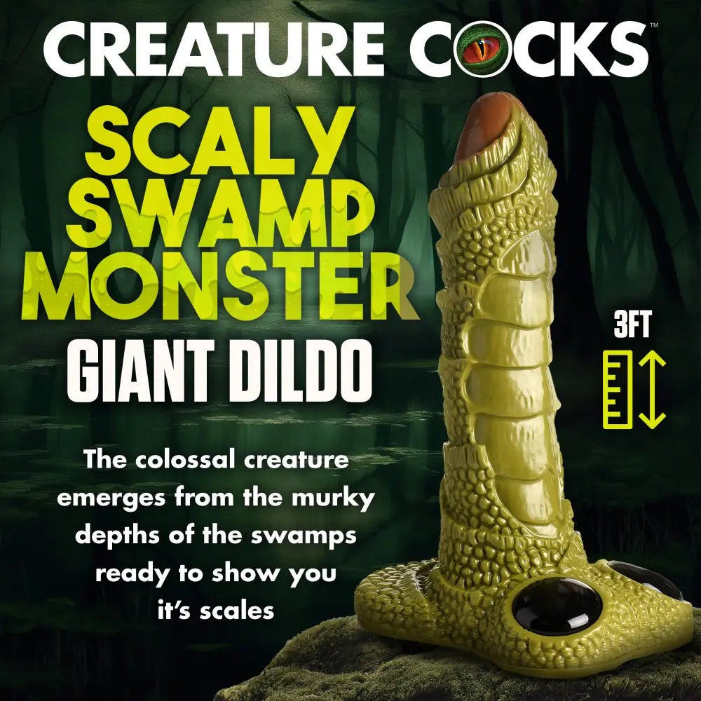 Scaly Swamp Monster 3 Foot Giant Dildo  Huge Dildos