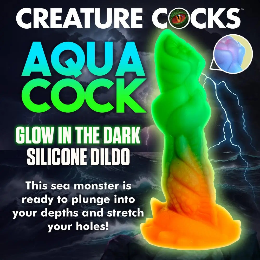 Aqua-Cock Glow-In-The-Dark Silicone Dildo  Dildos