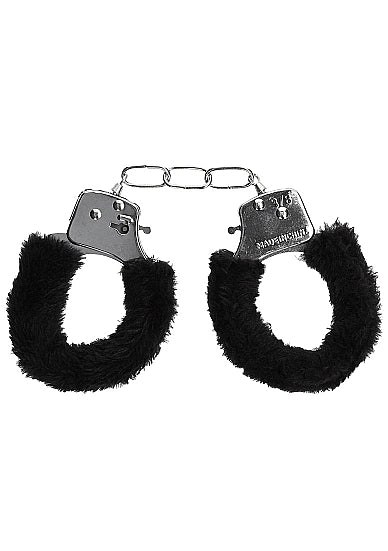 Shots Toys Pleasure Furry Handcuffs Black 