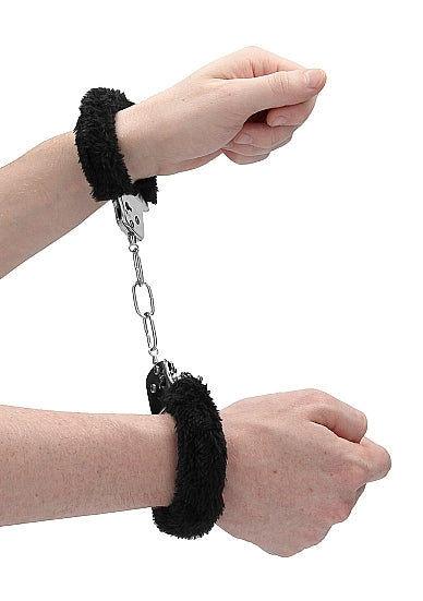 Shots Toys Pleasure Furry Handcuffs Black 