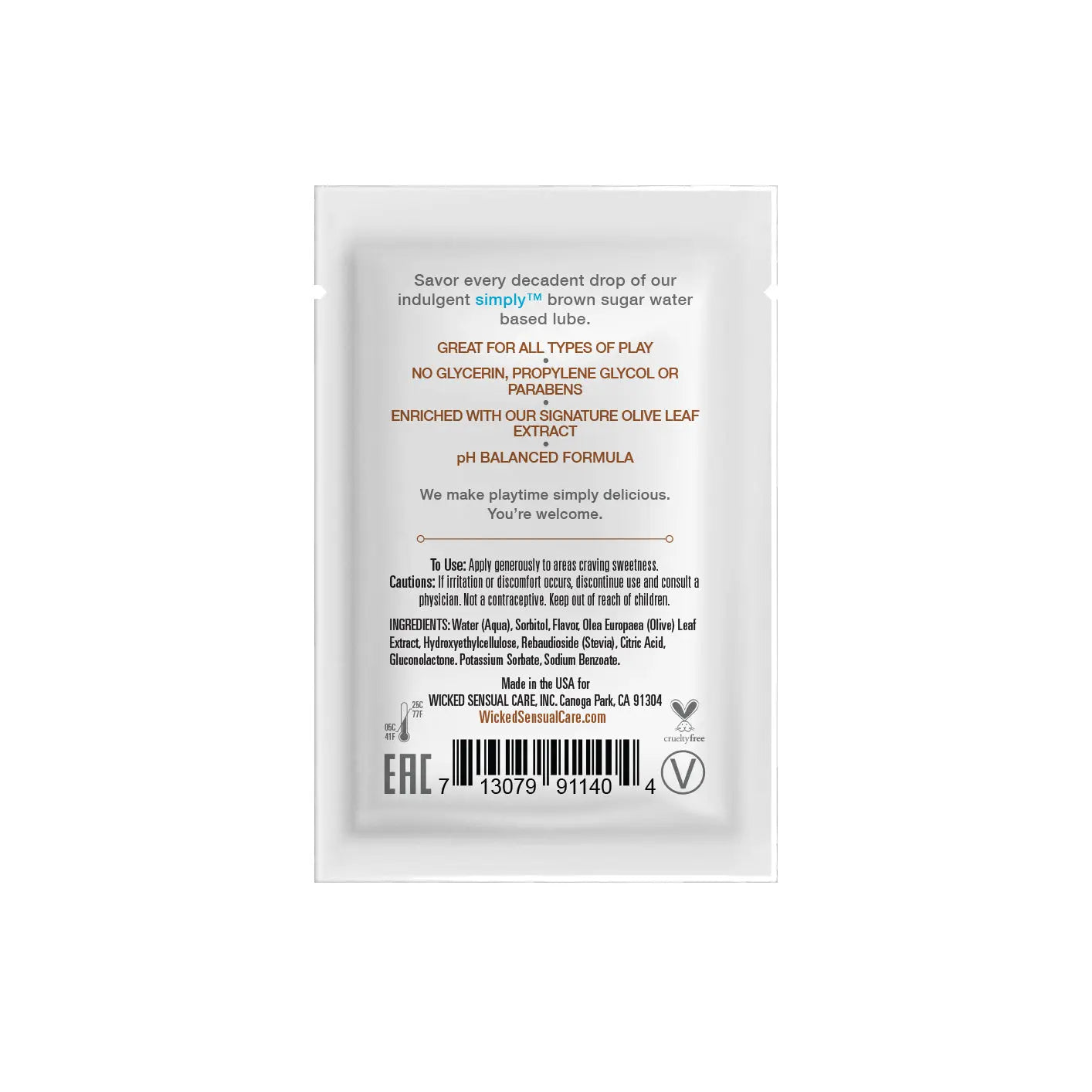 Simply Aqua Brown Sugar Sachet .1oz  Lubes