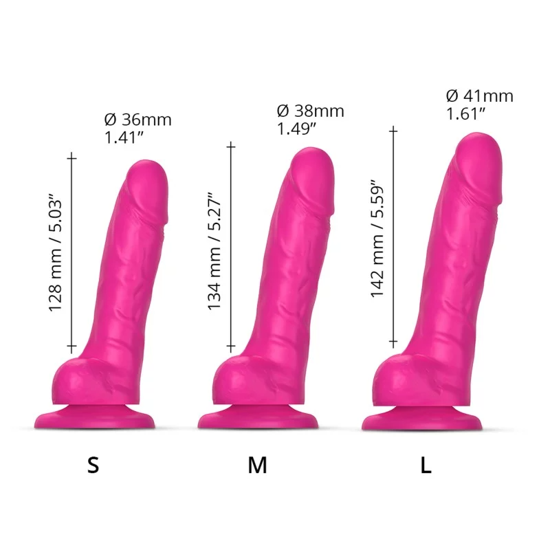 SLIDING SKIN REALISTIC DILDO FUCHSIA M 