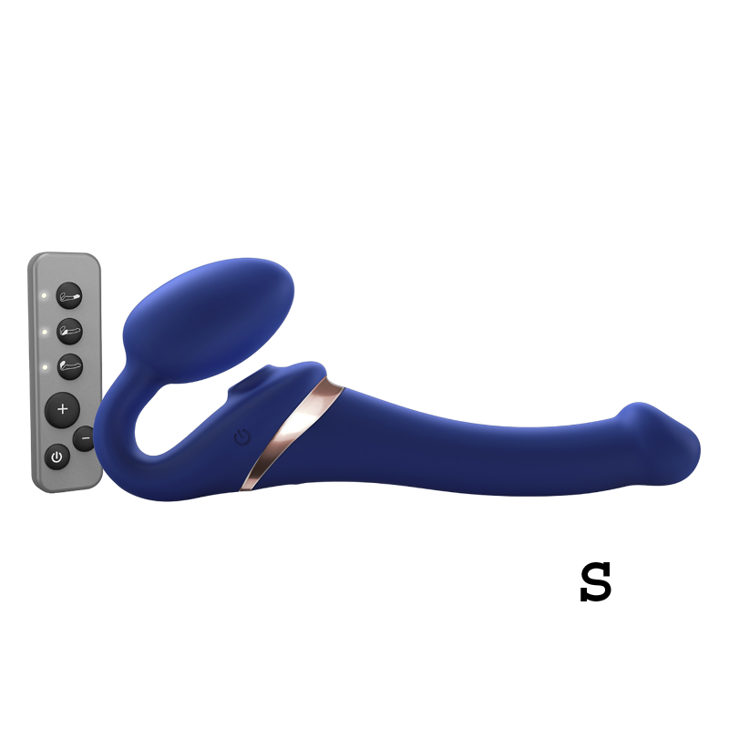 MULTI ORGASM BENDABLE STRAP-ON - S - NIGHT BLUE 