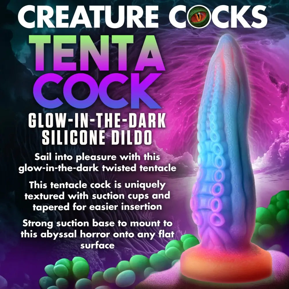 Tenta-Cock Glow-in-the-Dark Silicone Dildo  Silicone Toys