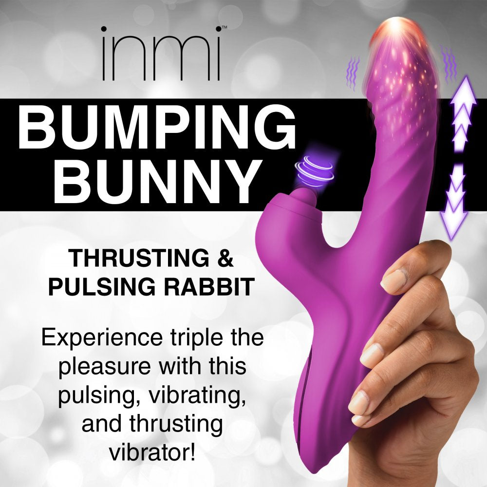 Bumping Bunny Thrusting & Pulsing Silicone Rabbit Vibrator 