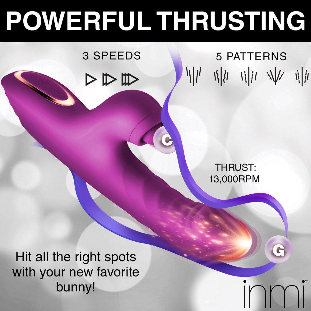 Bumping Bunny Thrusting & Pulsing Silicone Rabbit Vibrator 