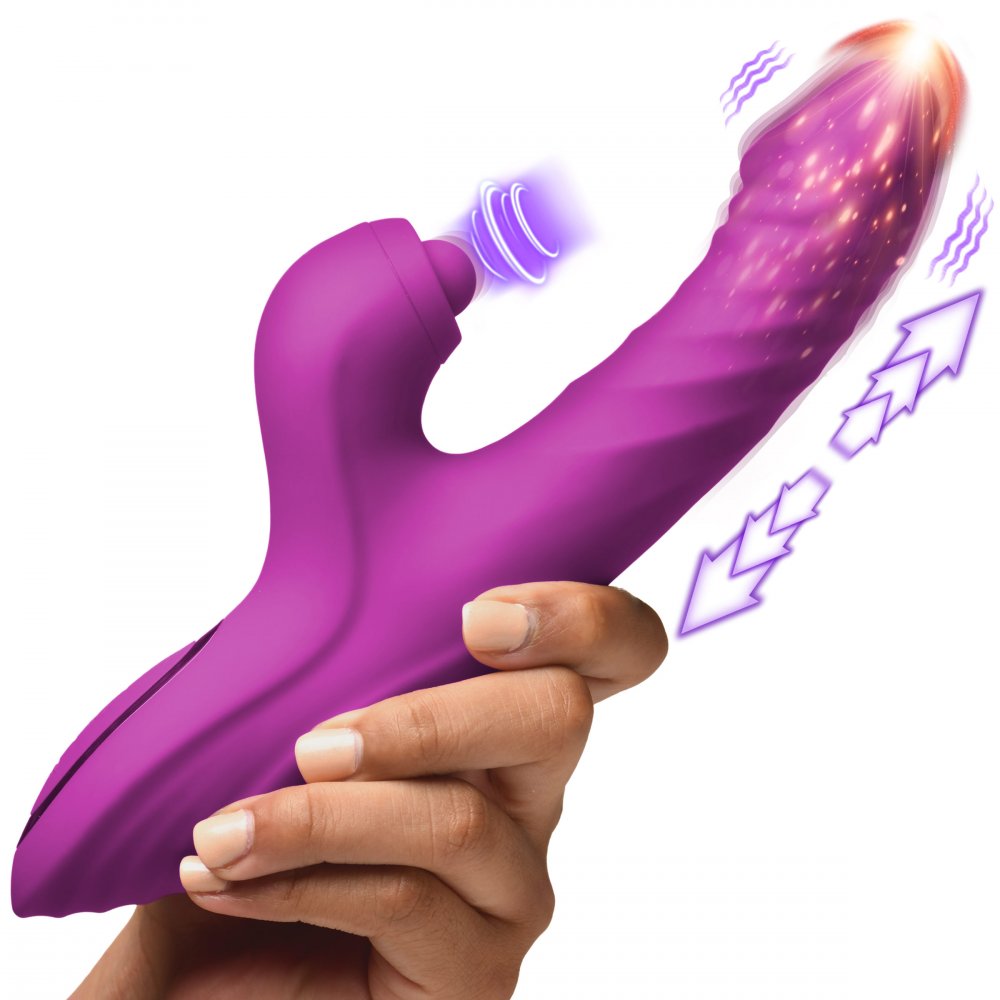 Bumping Bunny Thrusting & Pulsing Silicone Rabbit Vibrator 