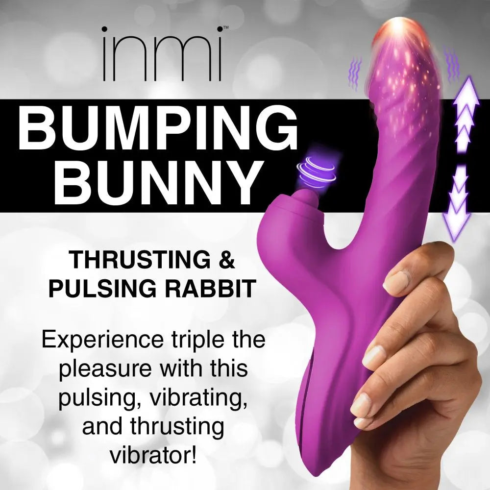 Bumping Bunny Thrusting & Pulsing Silicone Rabbit Obliterator Vibrator 