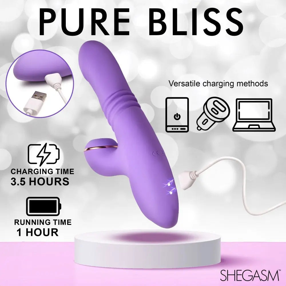 Pro-Thrust Max 14X Thrusting, Pulsing Warming Silicone Rabbit 