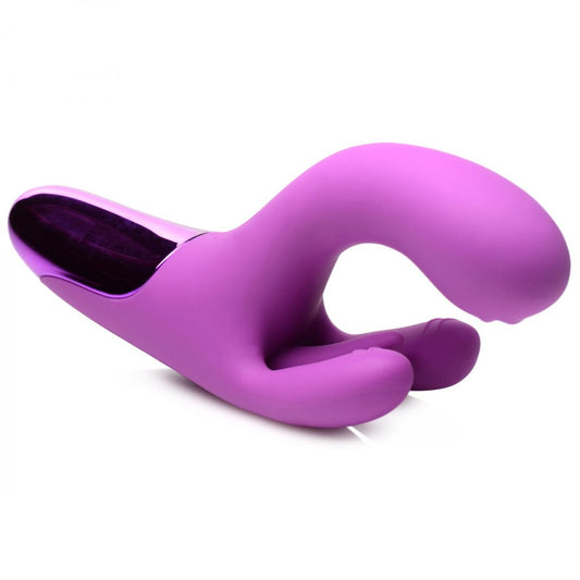 10X Triple Rabbit Silicone Vibrator - Purple 