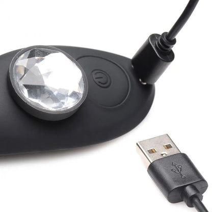 Naughty Knickers Bling Edition Silicone Remote Panty Vibe - Black 