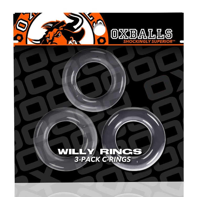 WILLY RINGS, 3-pack cockrings - CLEAR OXBALLS