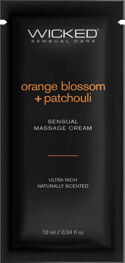 Orange Blossom + Patchouli Massage Cream .34oz  Lubes