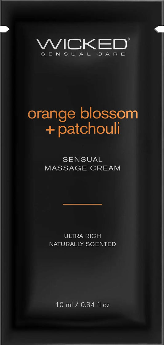 Orange Blossom + Patchouli Massage Cream .34oz  Lubes