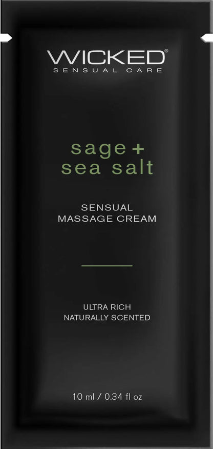 Sage + Sea Salt Massage Cream .34oz  Lubes