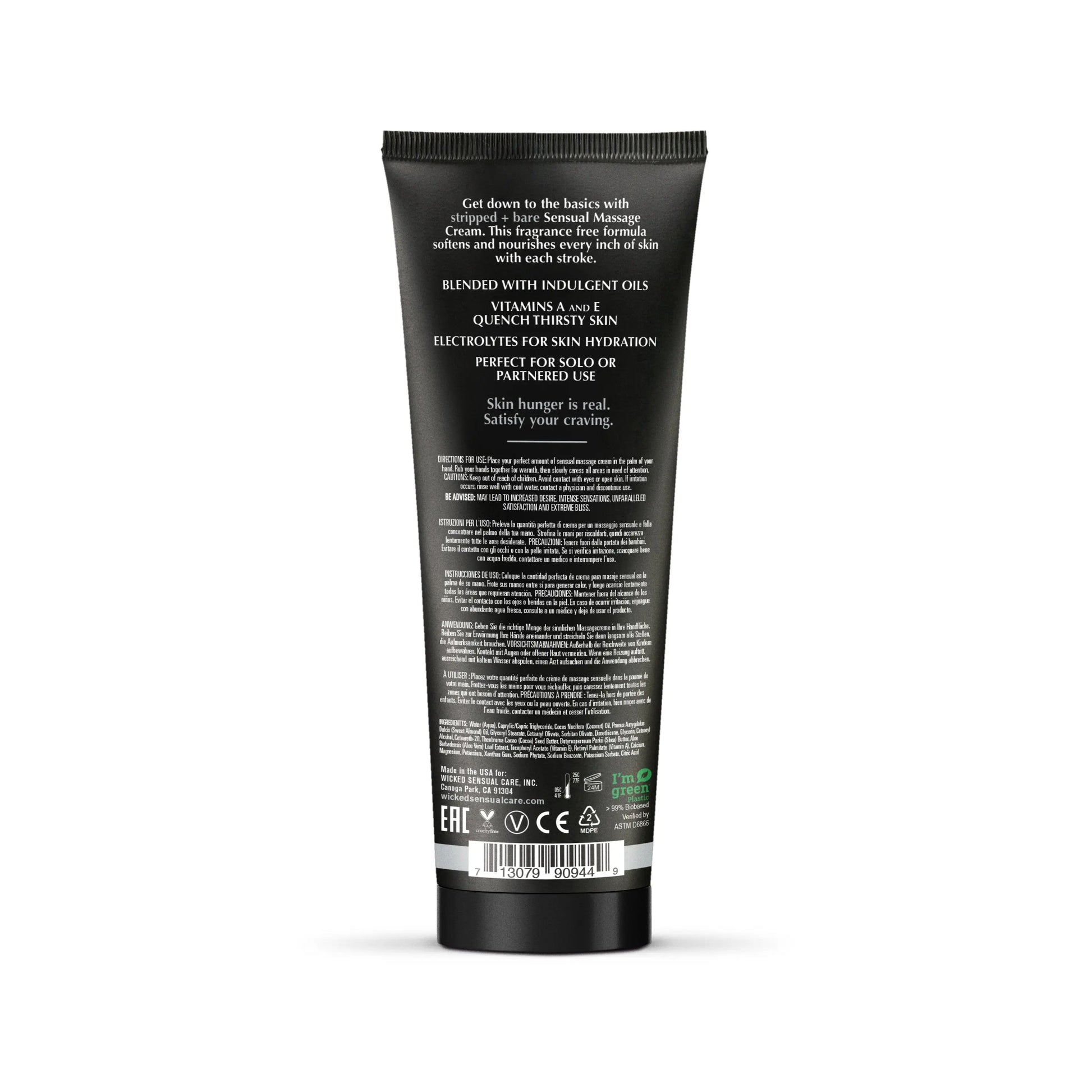 Stripped + Bare Massage Cream 4oz  Lubes