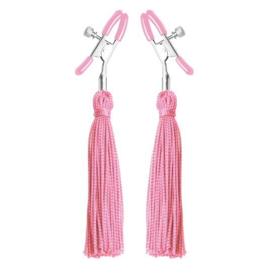 Tickle Me Pink Nipple Clamp Tassels