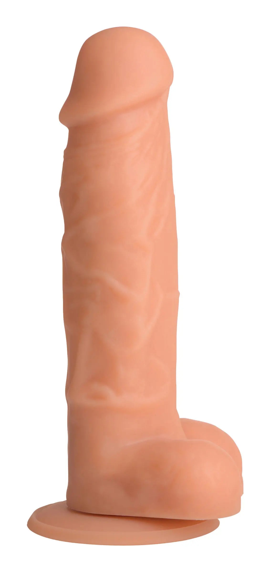 Power Pecker 7 Inch Silicone Dildo with Balls - Flesh