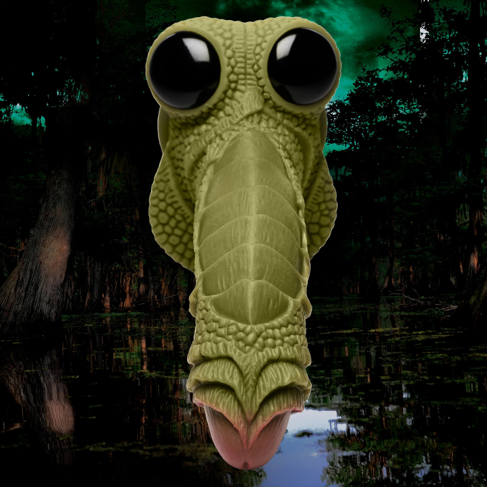 Swamp Monster Green Scaly Silicone Dildo