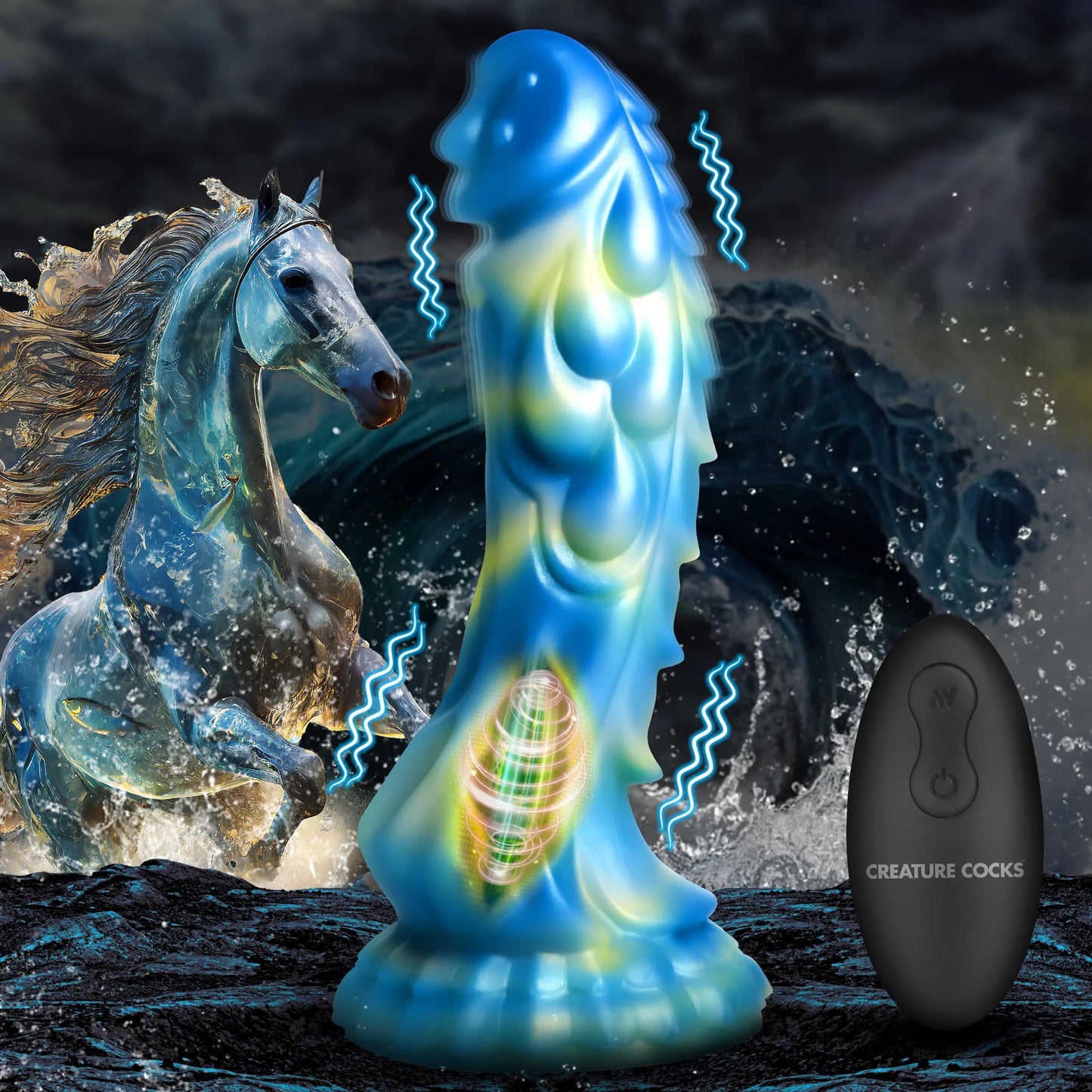 Sea Stallion Vibrating Silicone Dildo with Remote