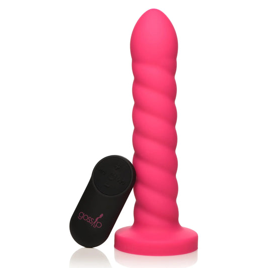 21X Soft Swirl Silicone Rechargeable Vibrator with Control - Magenta