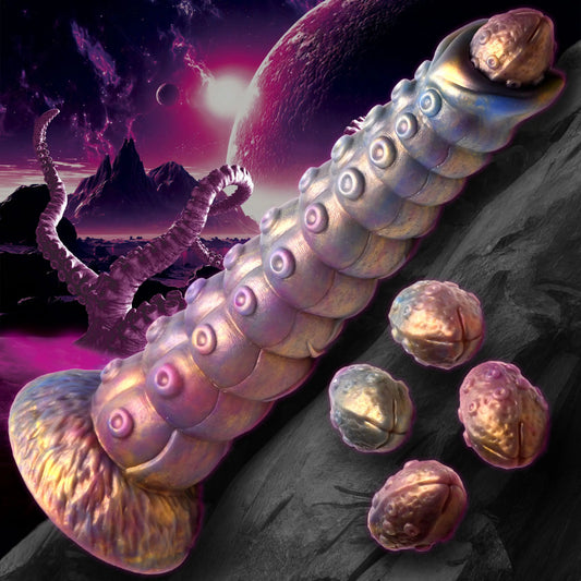 Deep Invader Tentacle Ovipositor Silicone Dildo with Eggs Octopus sex toys