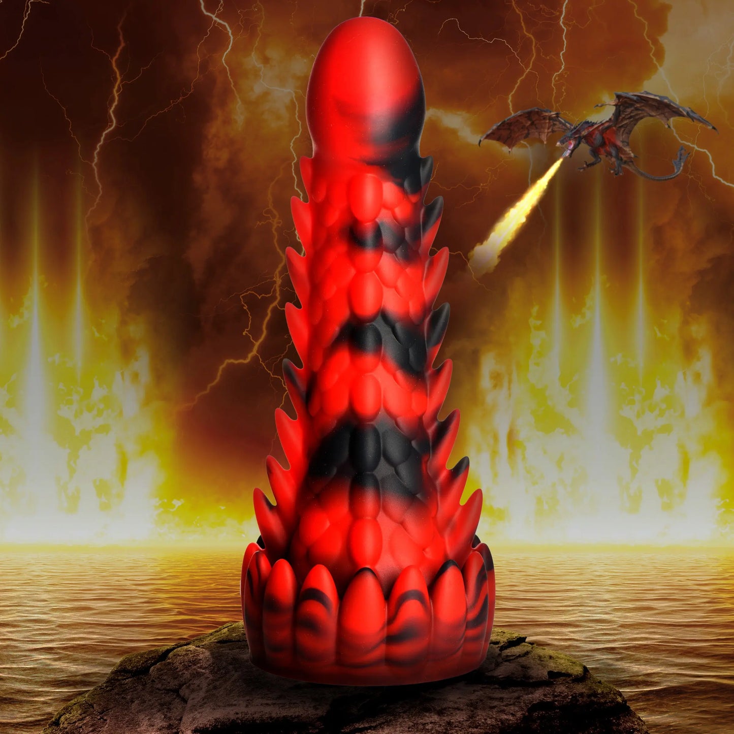 Demon Rising Scaly Dragon Silicone Dildo