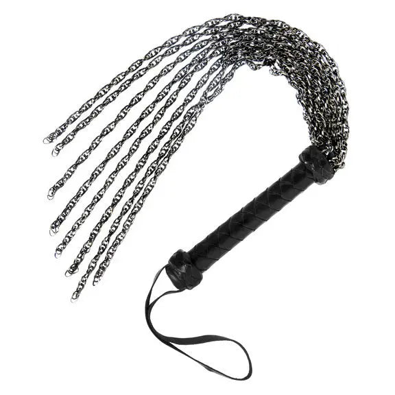 Gunmetal Chain Flogger: Intense Impact for Advanced Play