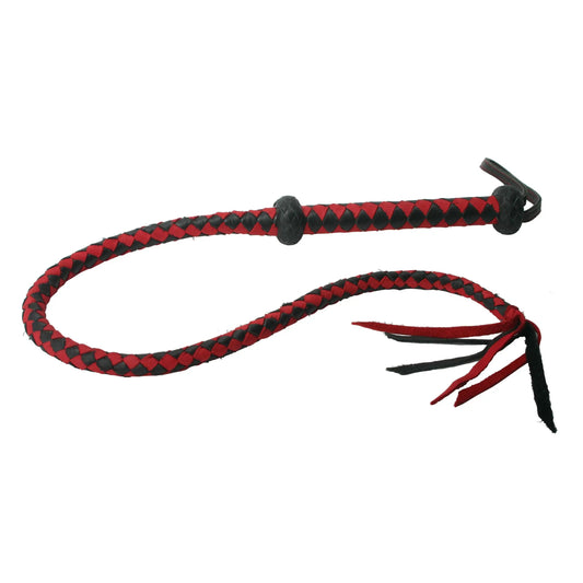 Premium Red and Black Leather Whip