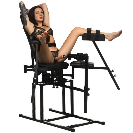 BDSM Furniture Leg Spreader Obedience Chair with Sex Machine